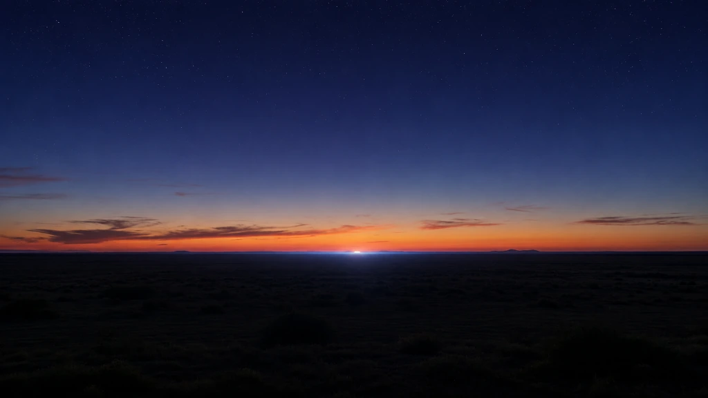 Amanecer en la pampa, con el sol saliendo sobre el campo